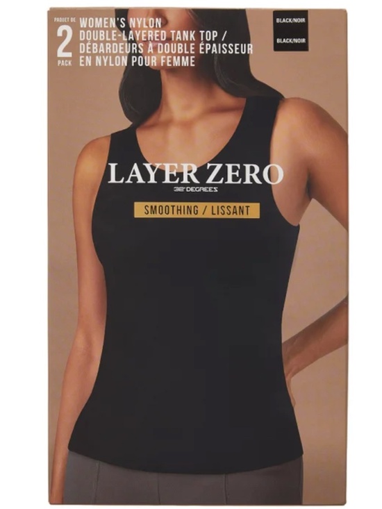 32 Degrees Tops - Layer Zero By 32 Degrees Womens 2 Pack Smoothing Double Layer Nylon Stretch Tops